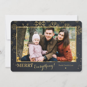 Carte de vacances photo Flocons de neige de minuit