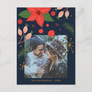 Carte de vacances photo Floral Doodle amusant