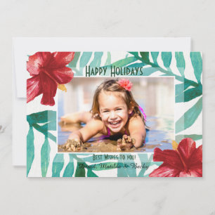 Carte de vacances photo Hibiscus rouge