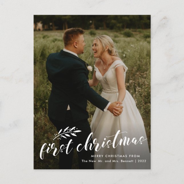 Carte de vacances photo Mariage de Noël Budget Fir (Devant)