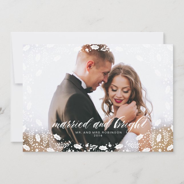 Carte de vacances photo MARIED AND BRIGHT (Devant)