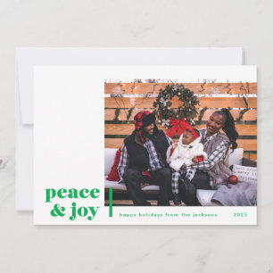 Carte de vacances photo moderne Peace and Joy Corn