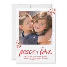 Carte de vacances photo moderne Peace & Love