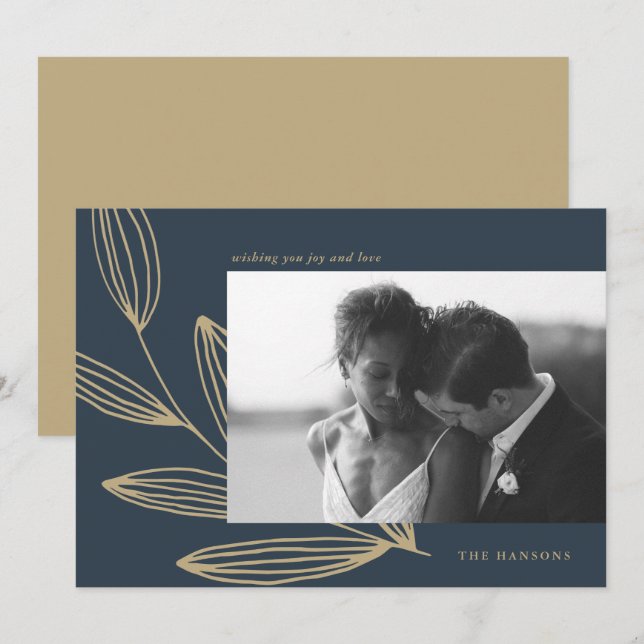 Carte de vacances photo Navy Blue Sprout (Devant / Derrière)