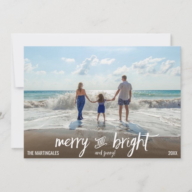 CARTE DE VACANCES PHOTO | Noël côtier de plage (Devant)