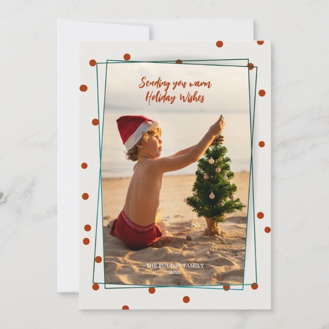 Carte de vacances photo Pois rouge (Devant)