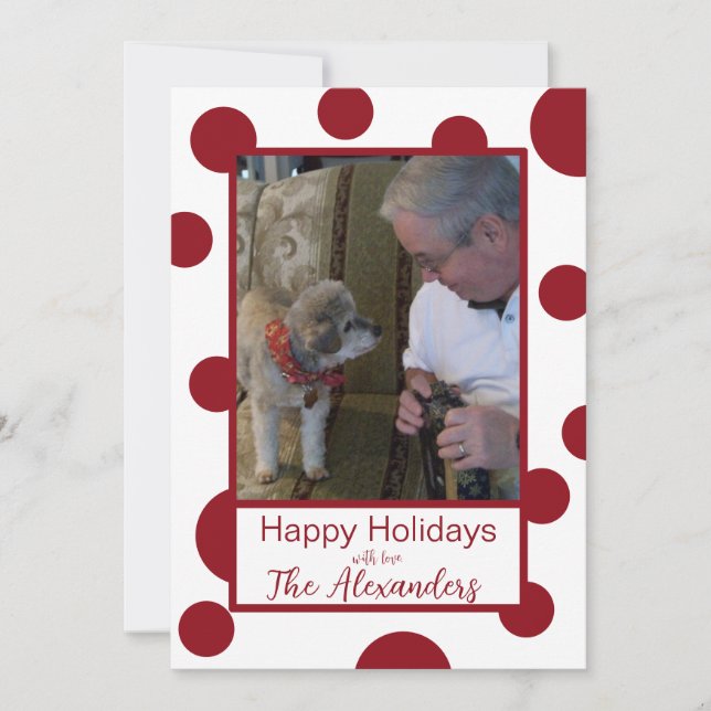 Carte de vacances photo Red Polka Dot (Devant)