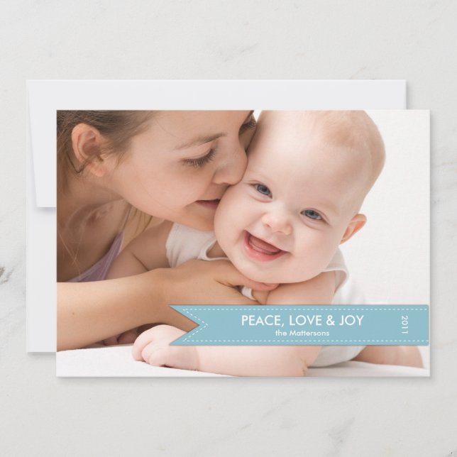 Carte de vacances photo simple bannière (Devant)