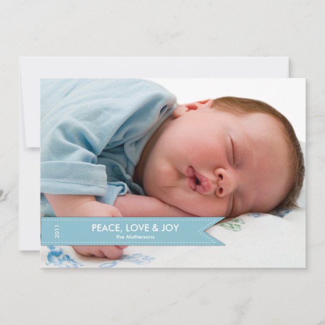 Carte de vacances photo simple bannière (Devant)