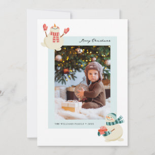 Carte de vacances photo Snowman