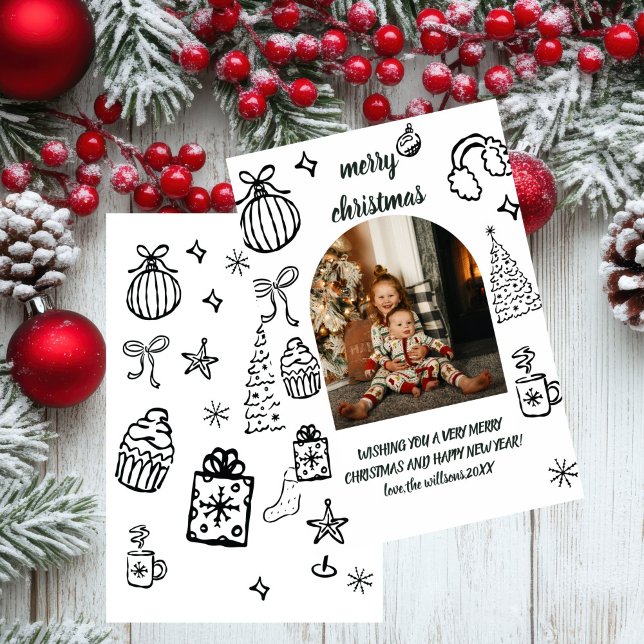 Carte de vacances photo Whimssar Retro Christmas A (Créateur téléchargé)