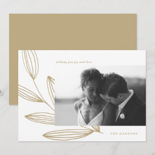 Carte de vacances photo White and Gold Sprout