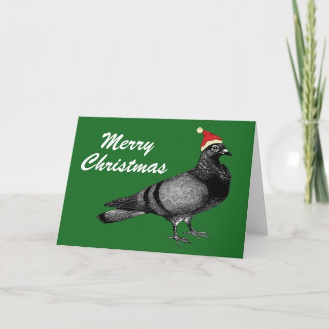 carte de vacances pigeon noël (Devant)
