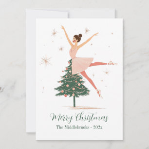 Carte de vacances Pink Nutcracker Ballerina Flat