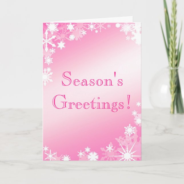 Carte de vacances Pink Snowflakes (Devant)