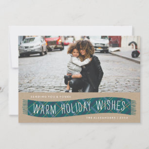 Carte de vacances Plaid Winter Scarf - Turquoise