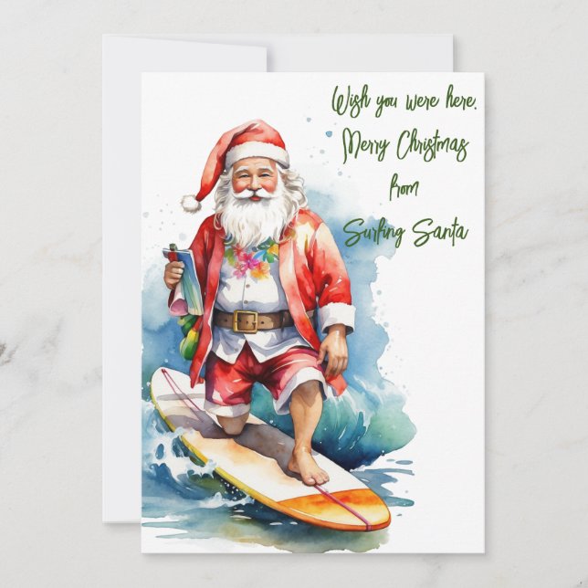 Carte de vacances Plat Père Noël (Devant)