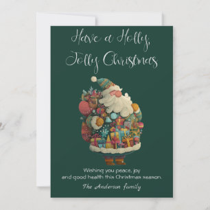 Carte de vacances plate avec le Père Noël