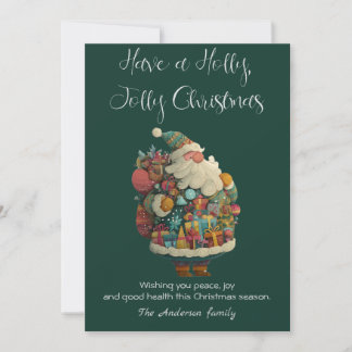 Carte de vacances plate avec le Père Noël