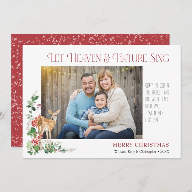 Carte de vacances plate ciel et nature chantent (Devant / Derrière)