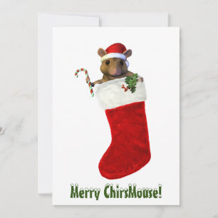 Carte de vacances plate de Joyeux Noël à la souris