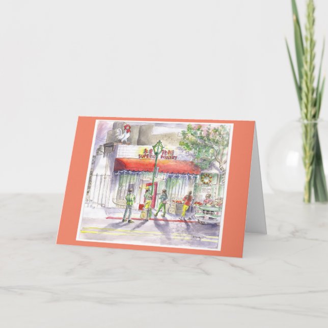 Carte de vacances pliable de Chinatown (Devant)