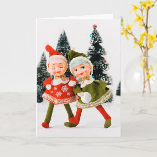 Carte de vacances pliante, Joyeux elfe de Noël