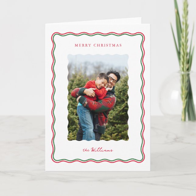 Carte de vacances pliée à vague moderne (Devant)