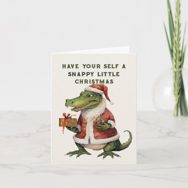 Carte de vacances pliée Alligator (Devant)