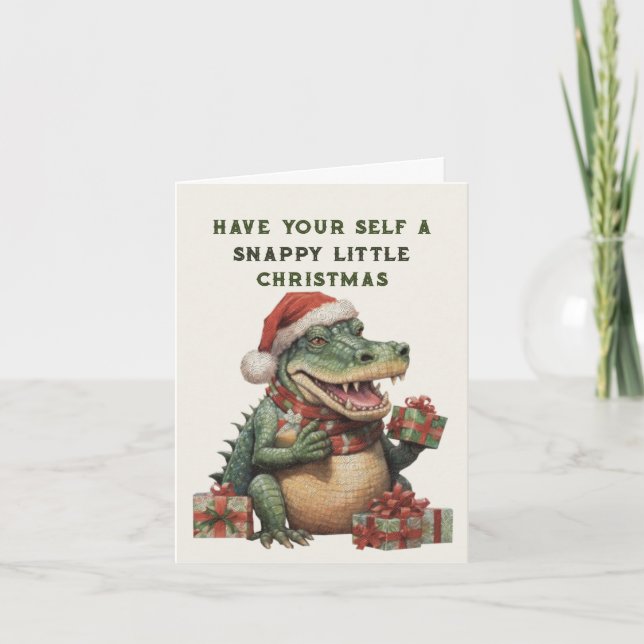 Carte de vacances pliée Alligator (Devant)