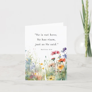 Carte de vacances pliée aquarelle « Il est ressusc