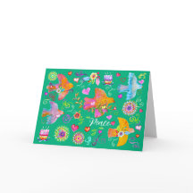 Carte de vacances pliée avec colombes de la paix e