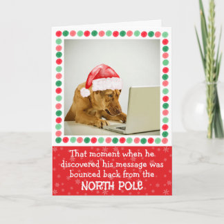 Carte de vacances pliée avec des chiens au pôle No