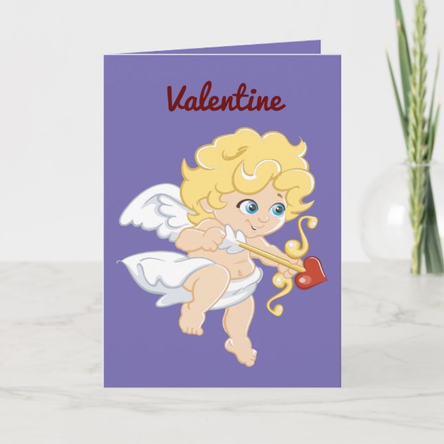 Carte de vacances pliée Cupid Valentine (Devant)