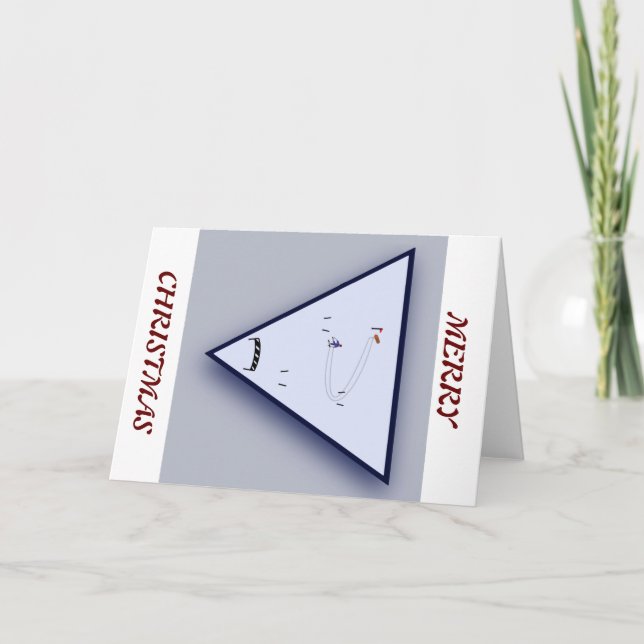 Carte de vacances pliée Design de ski (Devant)