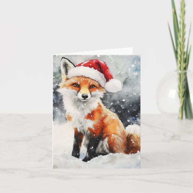 Carte de vacances pliée Fox Woodland (Devant)