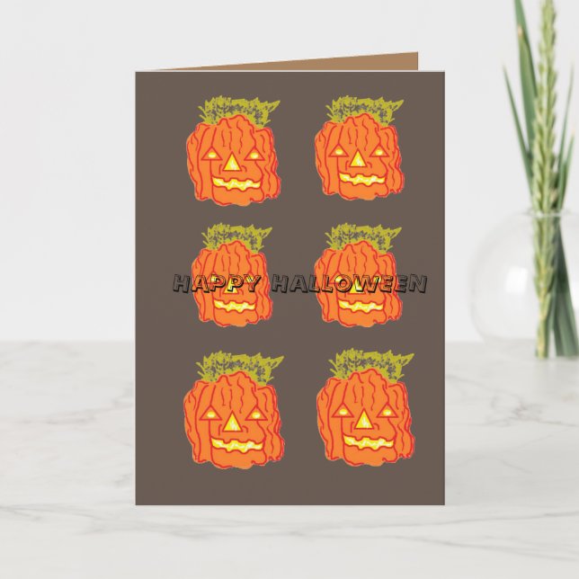 Carte de vacances pliée : JOYEUX HALLOWEEN (Devant)