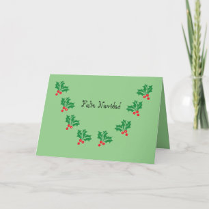 Carte de vacances pliée Joyeux NOËL EN ESPAGNOL