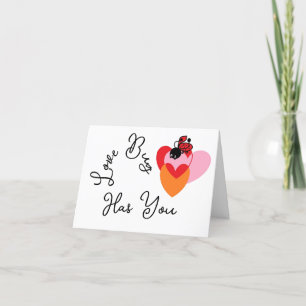 Carte de vacances pliée : Love Bug Valentine