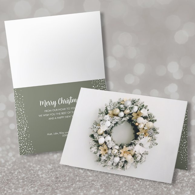Carte de vacances pliée Pine Christmas Wreath (Créateur téléchargé)