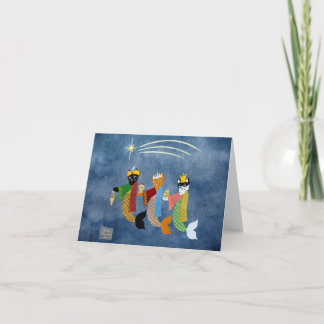 Carte de vacances pliée Trois sages Mermaid Cat