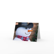 Carte de vacances pliée Western Snowman