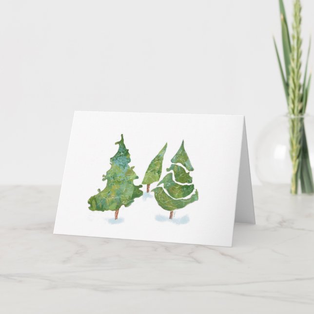 Carte de vacances pliée Whimsy Trees (Devant)