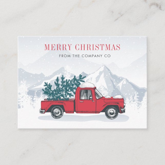 Carte de vacances pour camion rouge Noël d'entrepr (Devant)