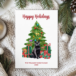 Carte de vacances pour chat noir