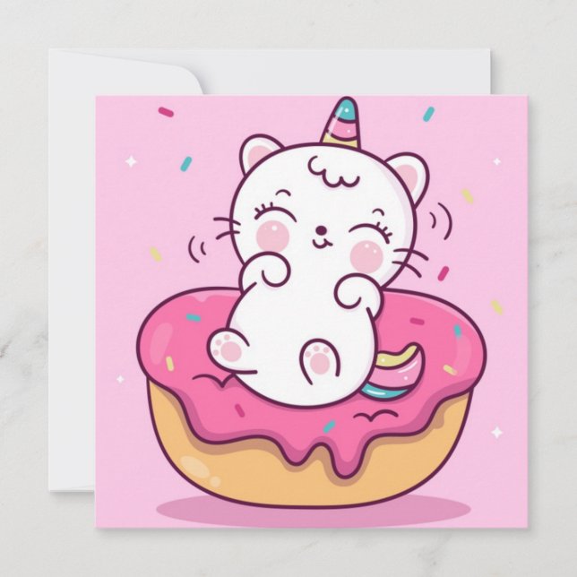 Carte de vacances pour chats Unicorn (Devant)
