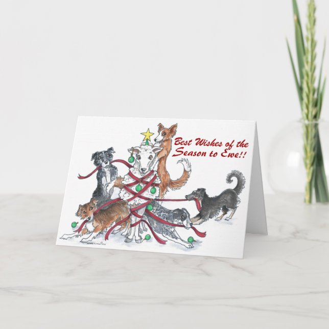 Carte de vacances pour chien de mouton (Devant)