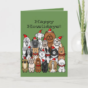 Carte de vacances pour chiens de groupe non sporti