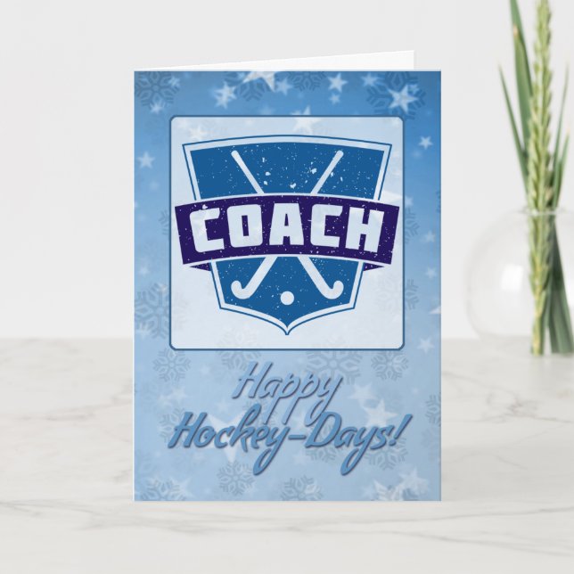 Carte de vacances pour entraîneur de hockey de ter (Devant)