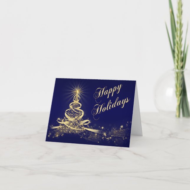 Carte de vacances pour entreprise Marine, Gold Lig (Devant)